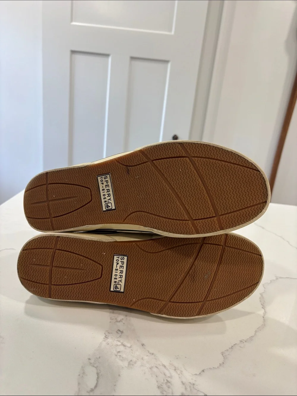 Sperry Men's Taupe Grey Canvas High-Top Boat Shoes Size 10.5